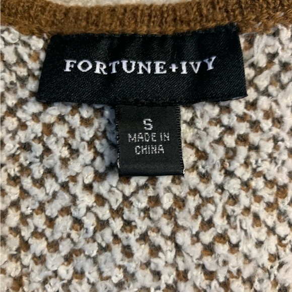 Fortune + Ivy Cardigan Sweater Open Front Pockets Stitchfix Women Small - Picture 3 of 6